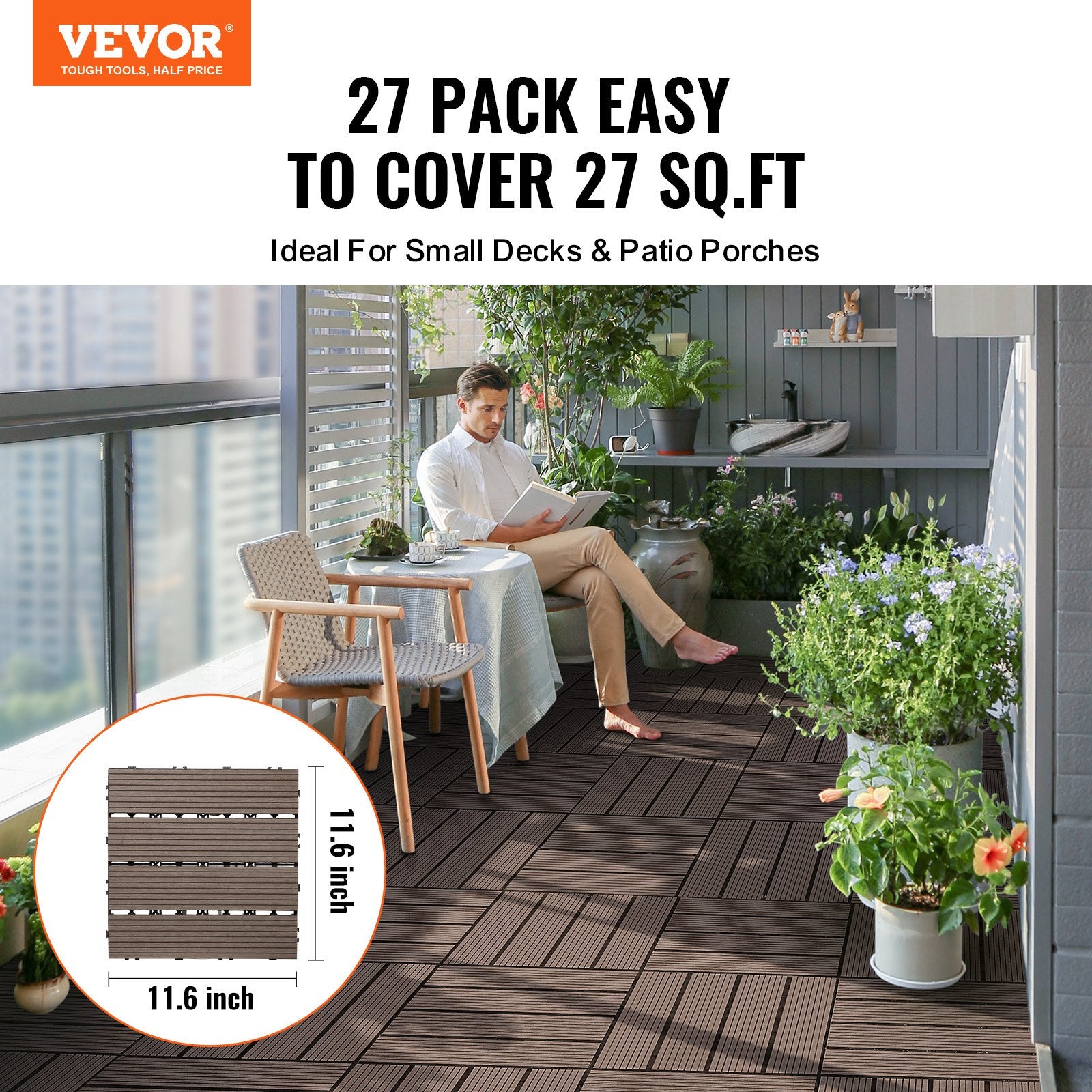 Terasinės plytelės VEVOR ALSM300-300-27(SZ), 2,5 m²