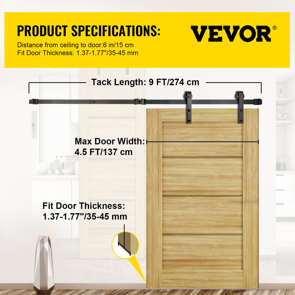 Stumdomų durų mechanizmas VEVOR VV-HDGCDGM-SMDGJX9FT, 274 cm