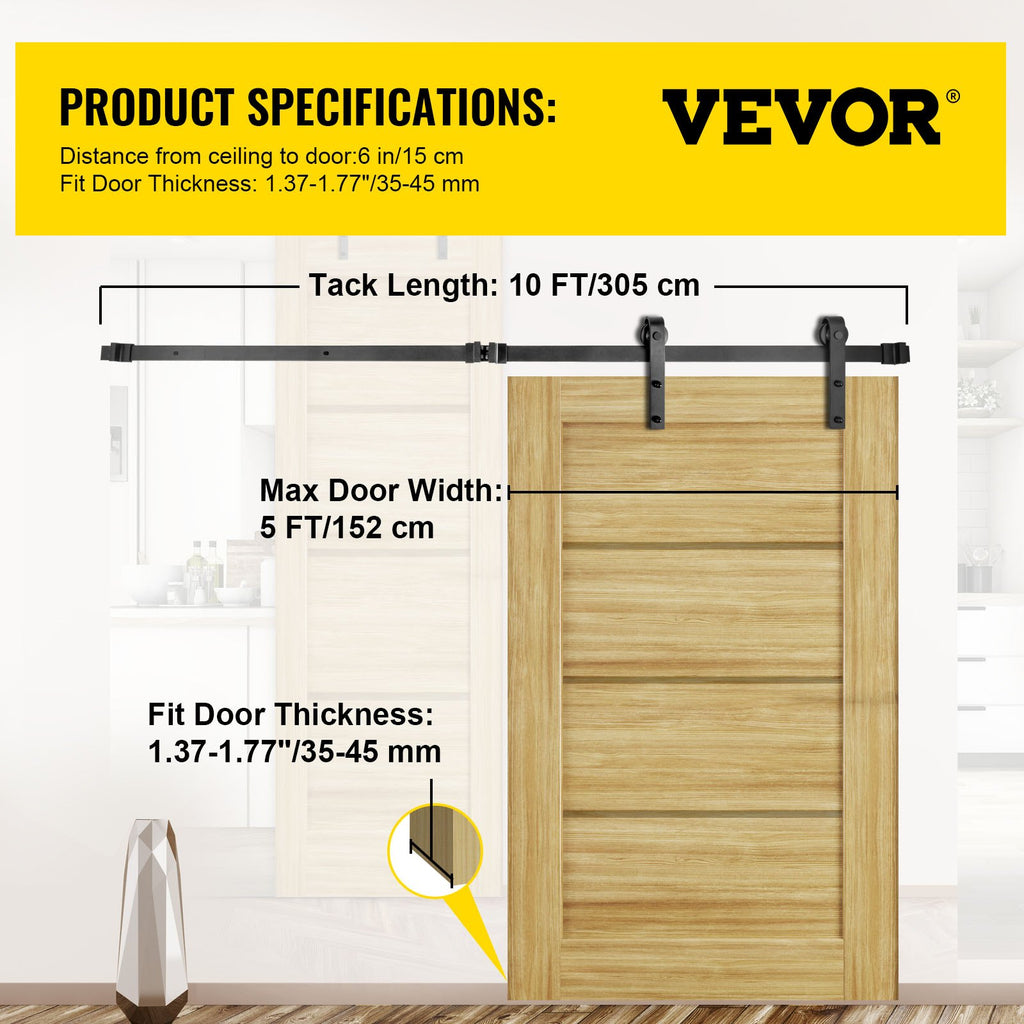 Stumdomų durų mechanizmas VEVOR VV-HDGCDGM-SMDGJX10FT, 305 cm