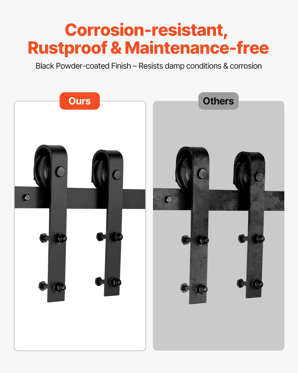 Stumdomų durų mechanizmas VEVOR 6FT-2D-5K-H, 183 cm ilgis