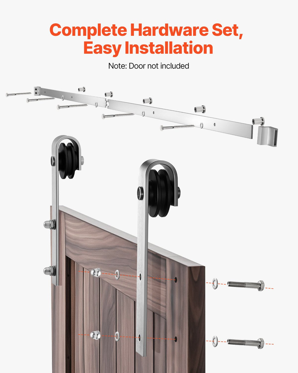 Stumdomų durų mechanizmas VEVOR 6FT-2D-5K-Y, 150 kg keliamoji galia