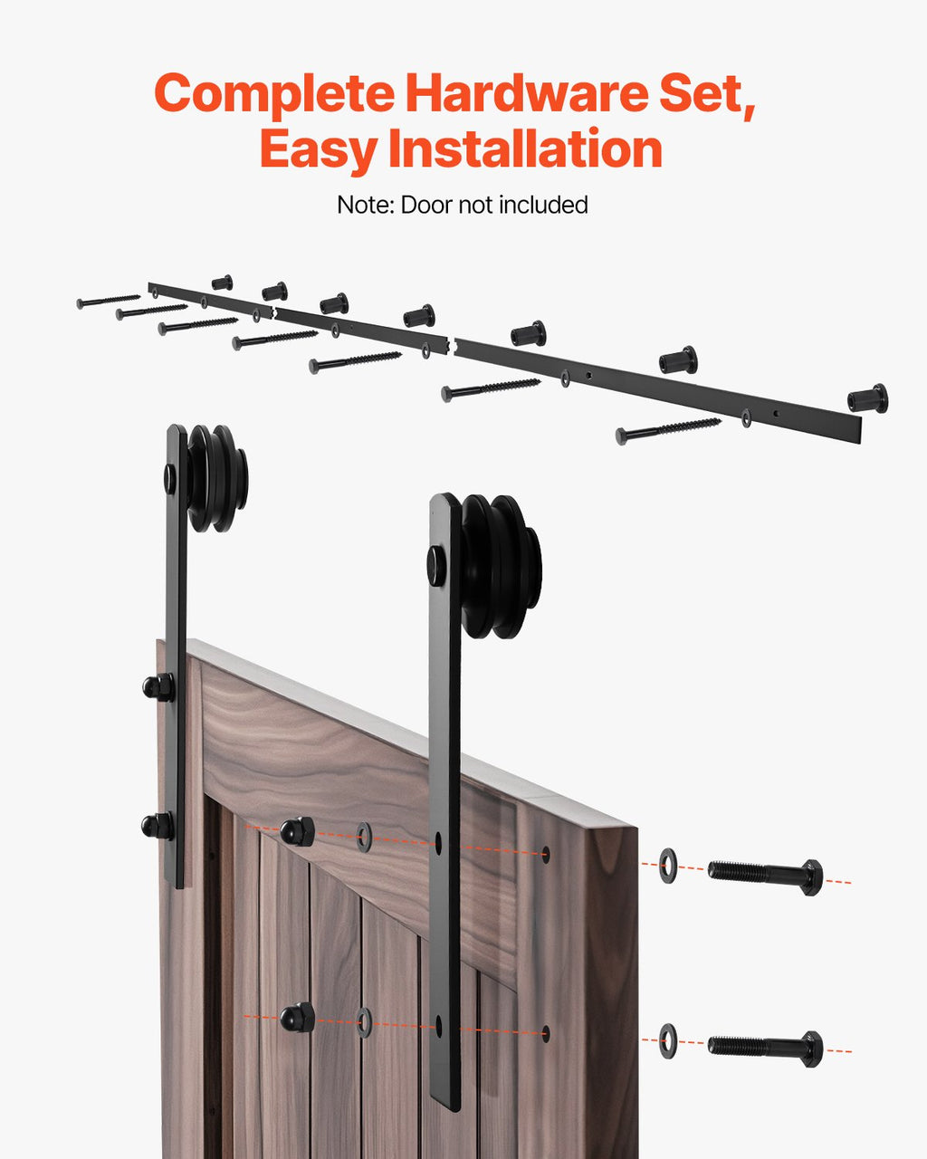 Stumdomų durų mechanizmas VEVOR 10FT-3D-7K-I, 150 kg keliamoji galia