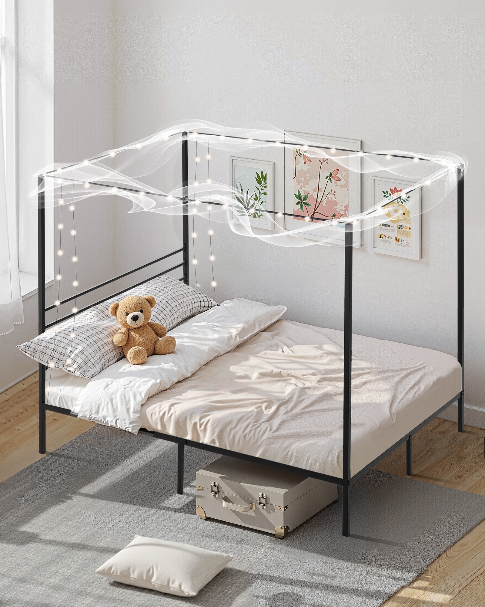 Lovos rėmas su baldakimu VEVOR SSHGC-03, 137x197 cm