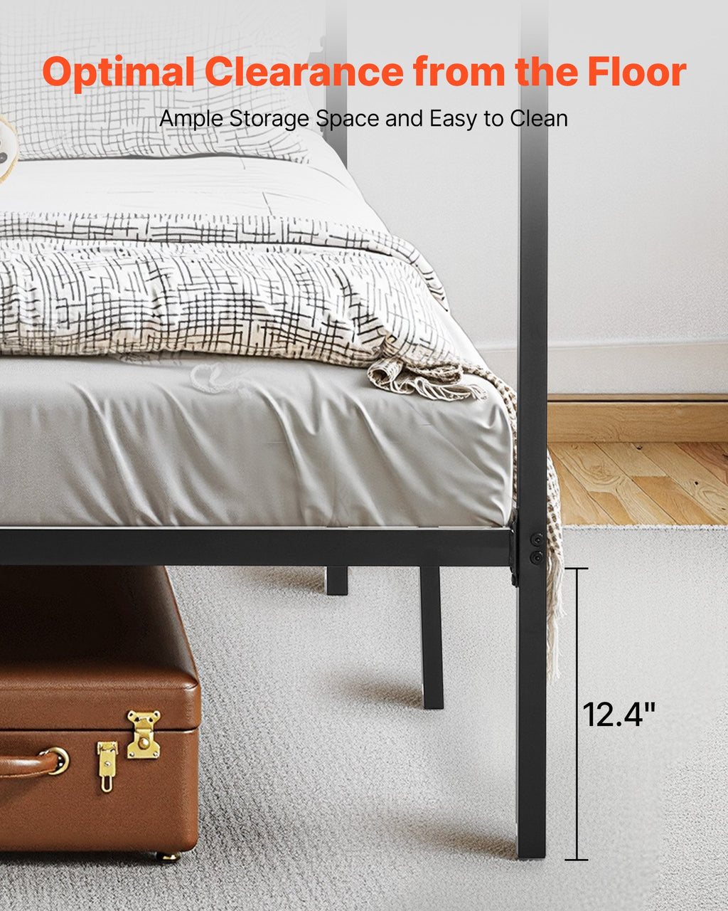 Lovos rėmas su baldakimu VEVOR SSHGC-02, King Size