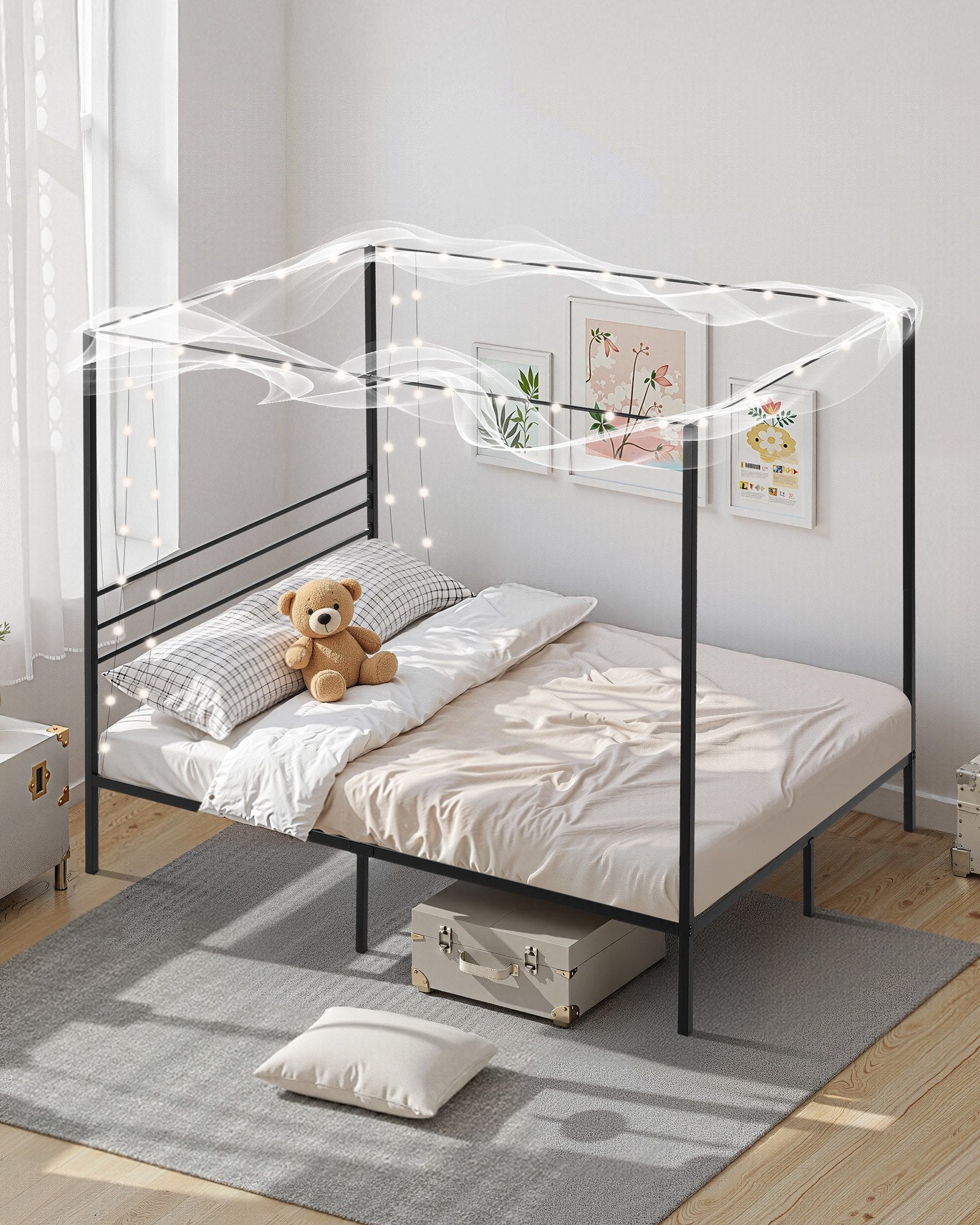 Lova su baldakimu VEVOR SSHGC-01, 153x210 cm