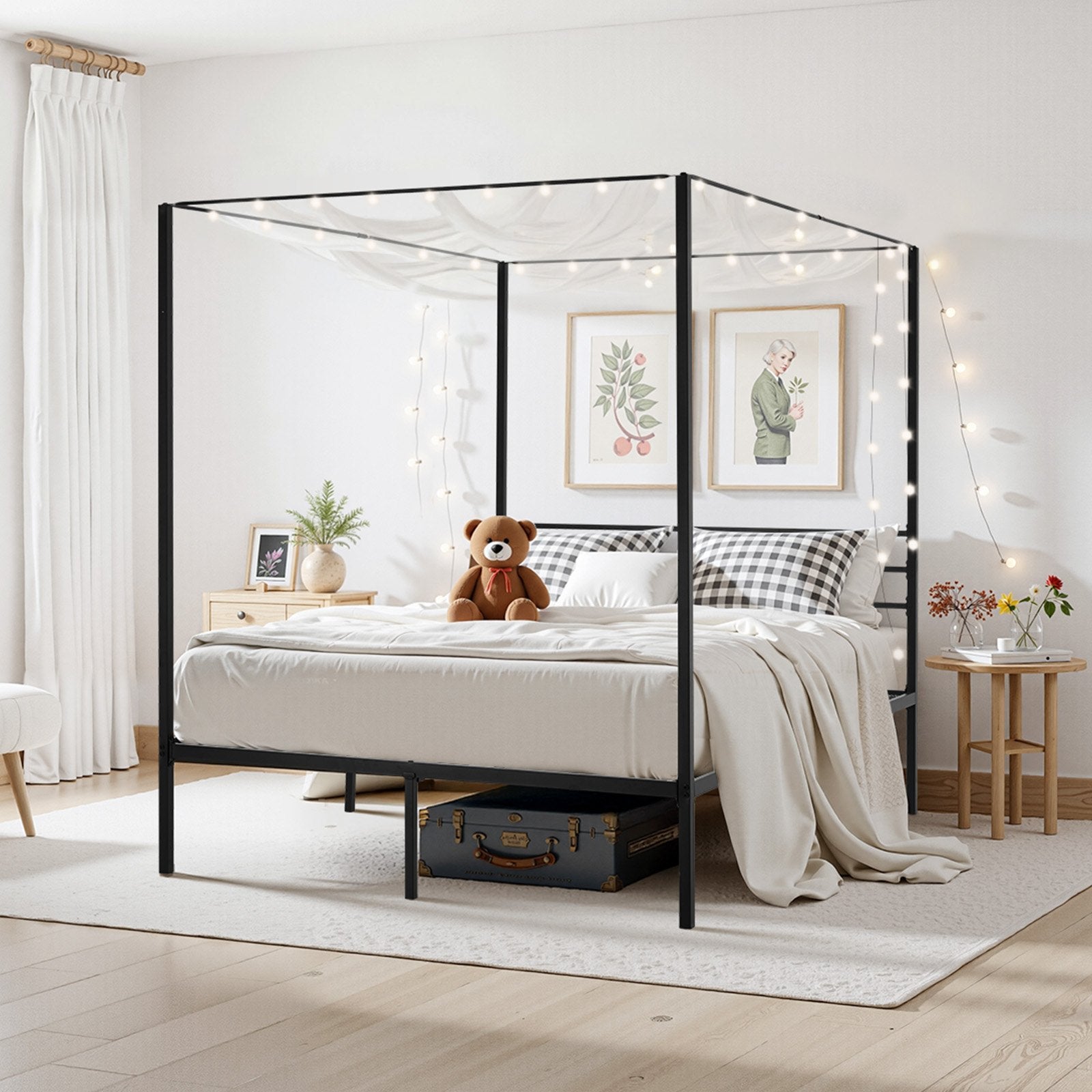 Lova su baldakimu VEVOR SSHGC-01, 153x210 cm