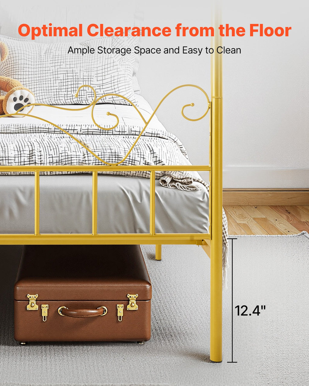 Lovos rėmas su baldakimu VEVOR SSHGC-06, Queen size (155x211 cm)