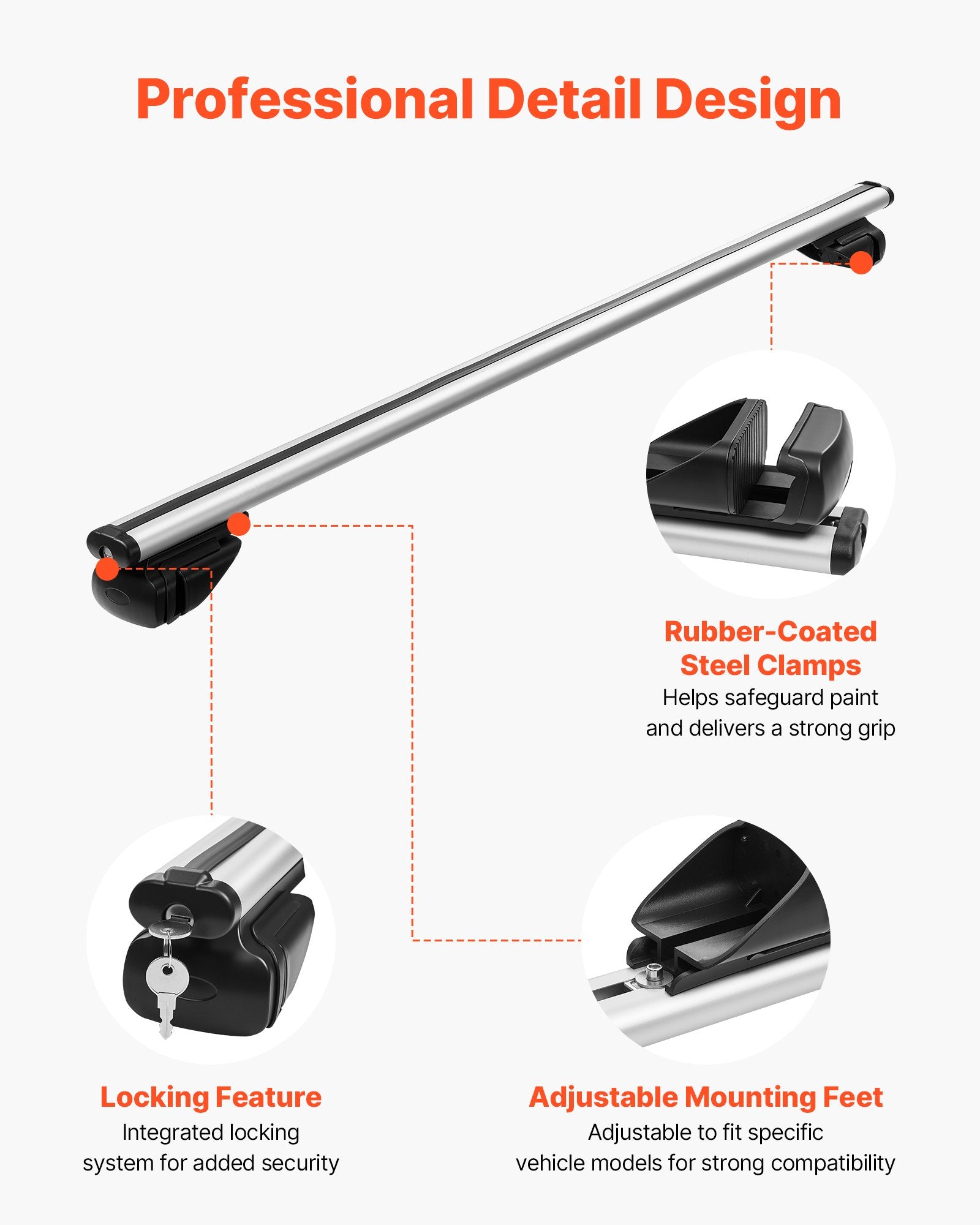Stogo skersiniai VEVOR HJ-RB890-135CM, 75 kg keliamoji galia