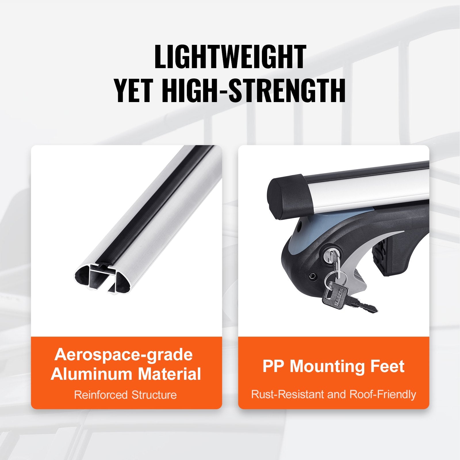 Universalūs stogo bagažinės skersiniai VEVOR HJ-RB021-120CM, 120 cm ilgis