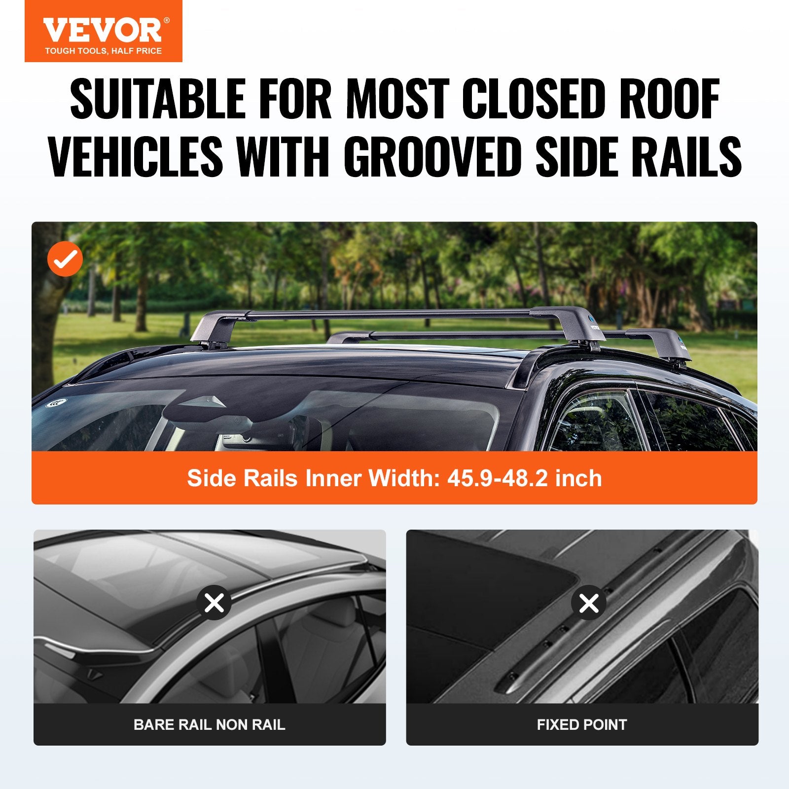 Universalūs stogo skersiniai VEVOR HJ-RB016-135CM, 90 kg keliamoji galia