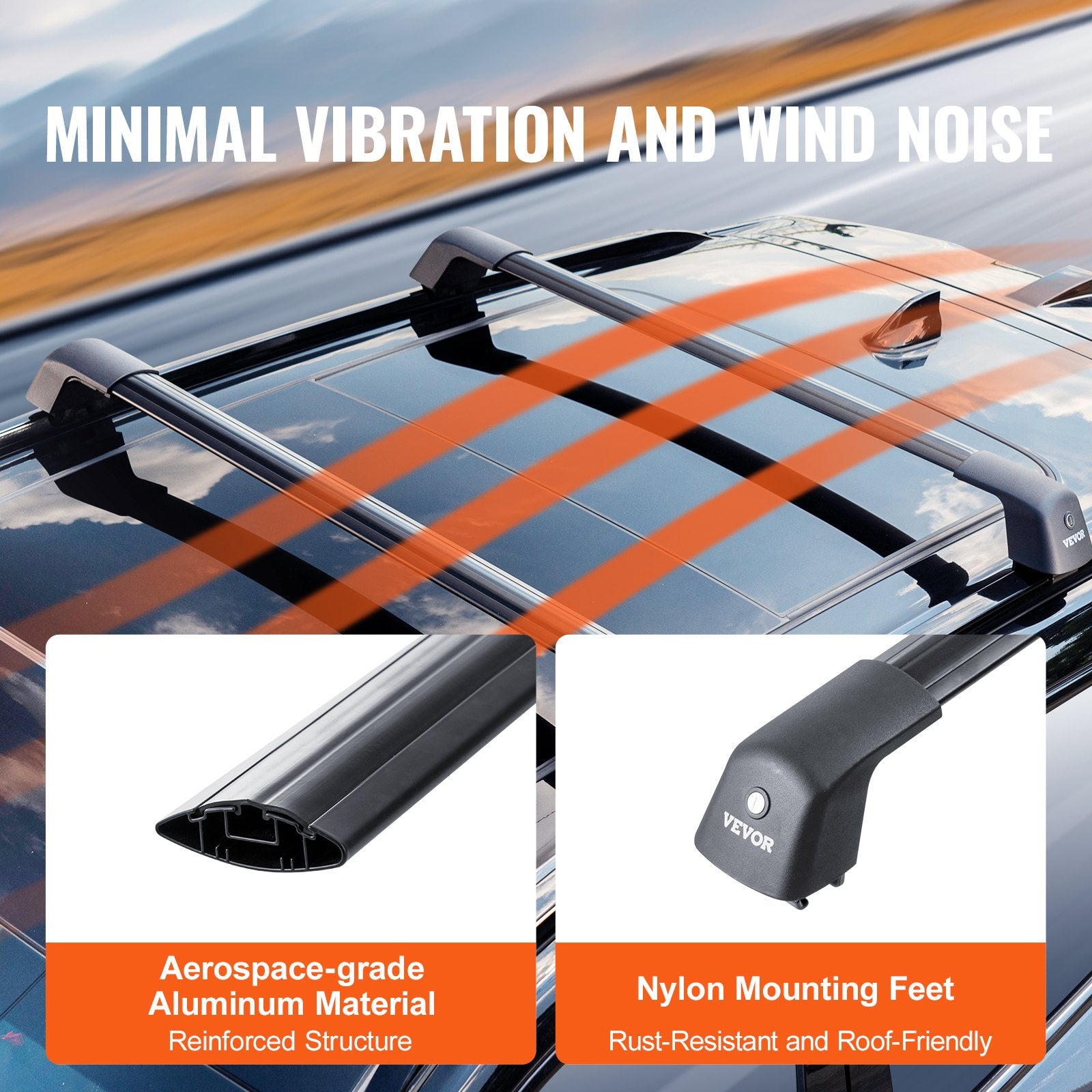 Universalūs stogo bagažinės skersiniai VEVOR HJ-RB016-120CM, iki 120,9 cm