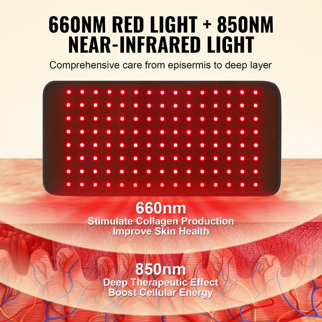 Raudonos šviesos terapijos kilimėlis VEVOR BRL-1120, 120 LED diodų