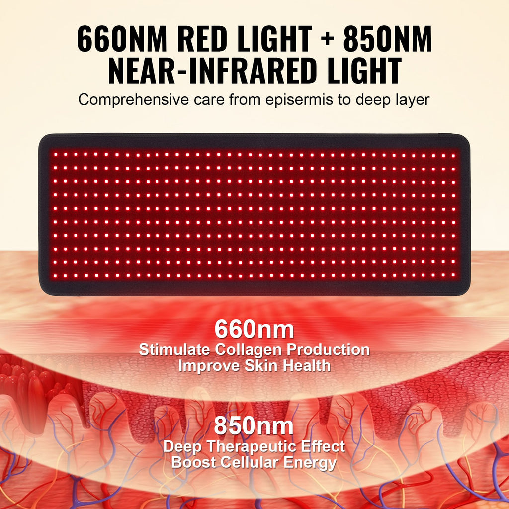 Raudonos šviesos terapijos kilimėlis VEVOR PLR-10S, 400 LED
