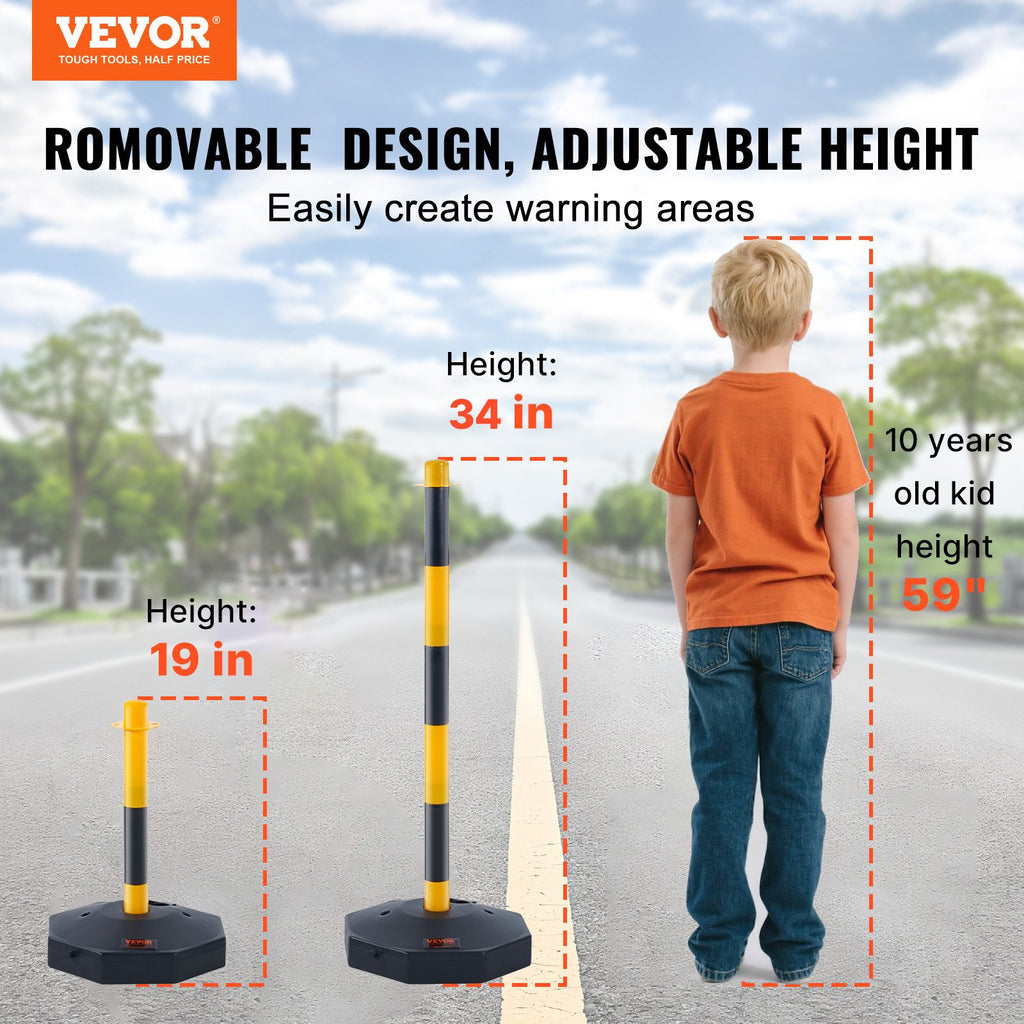 Kelio atitvarų stulpeliai VEVOR CC-F03-N-RW-2PCS-2.5M, 6 vnt. rinkinys