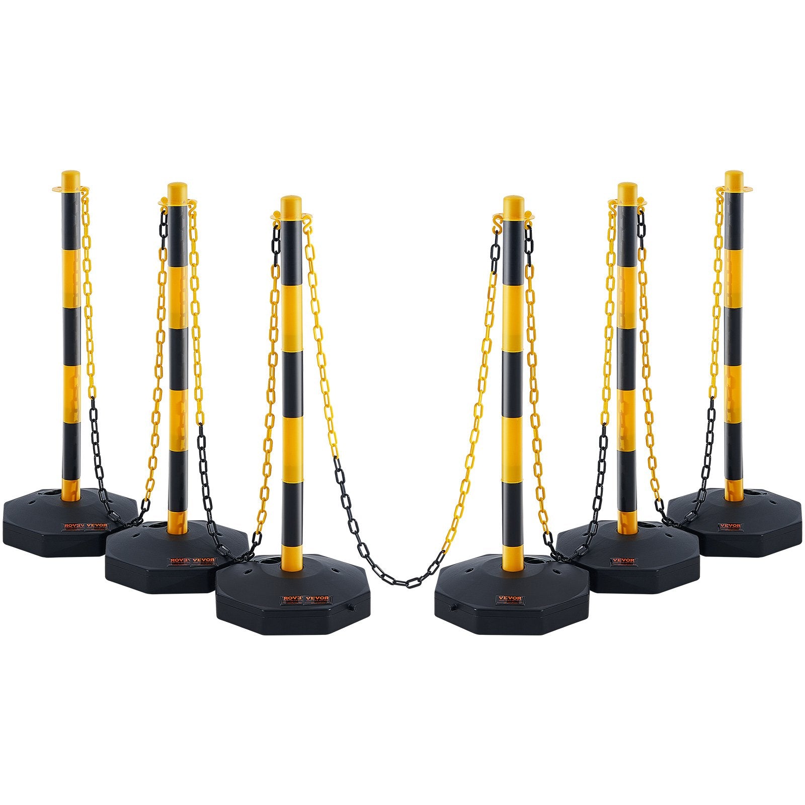 Kelio atitvarų stulpeliai VEVOR CC-F03-N-RW-2PCS-2.5M, 6 vnt. rinkinys