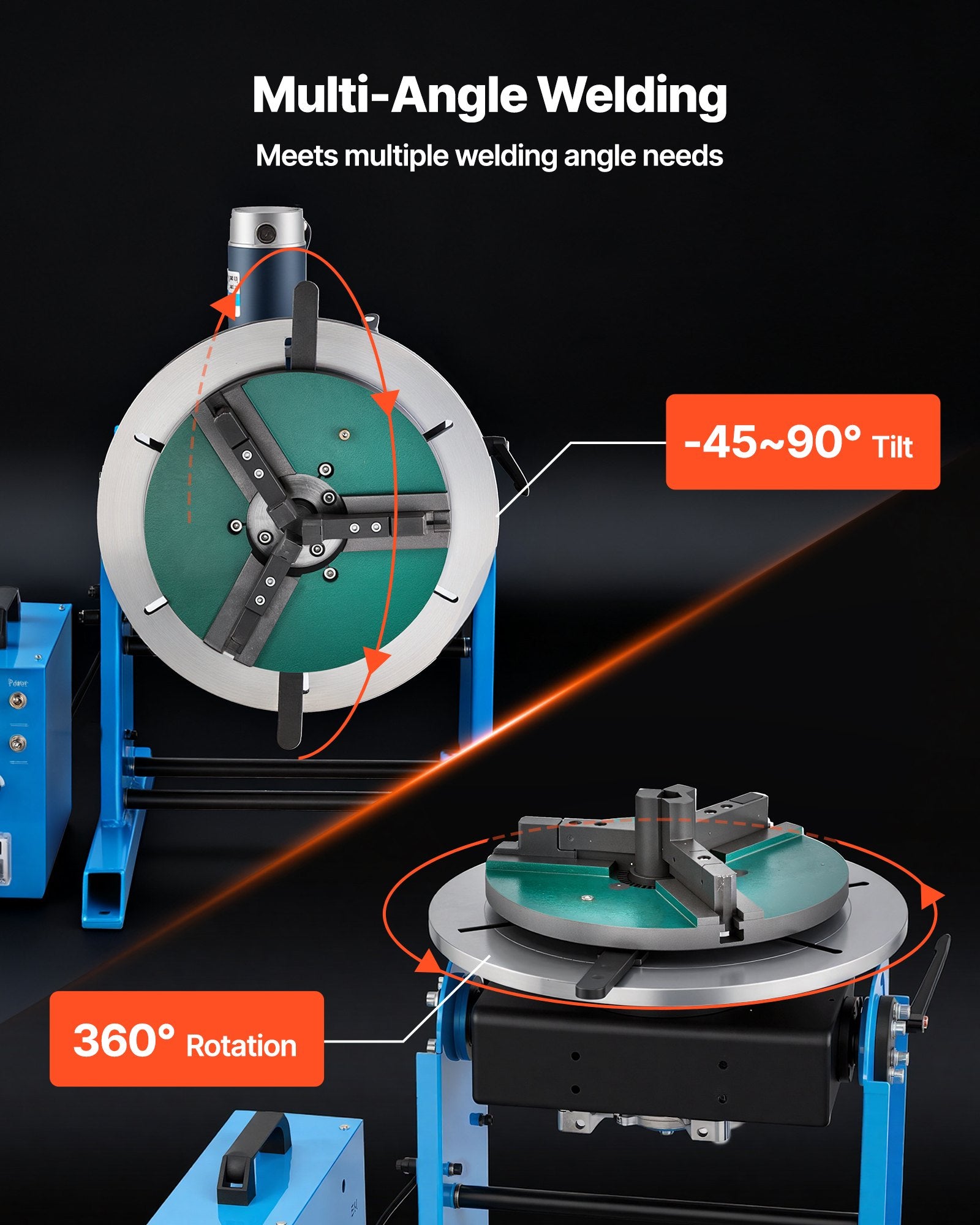 Rotacinis suvirinimo pozicionierius VEVOR CNC-100, 200 kg keliamoji galia