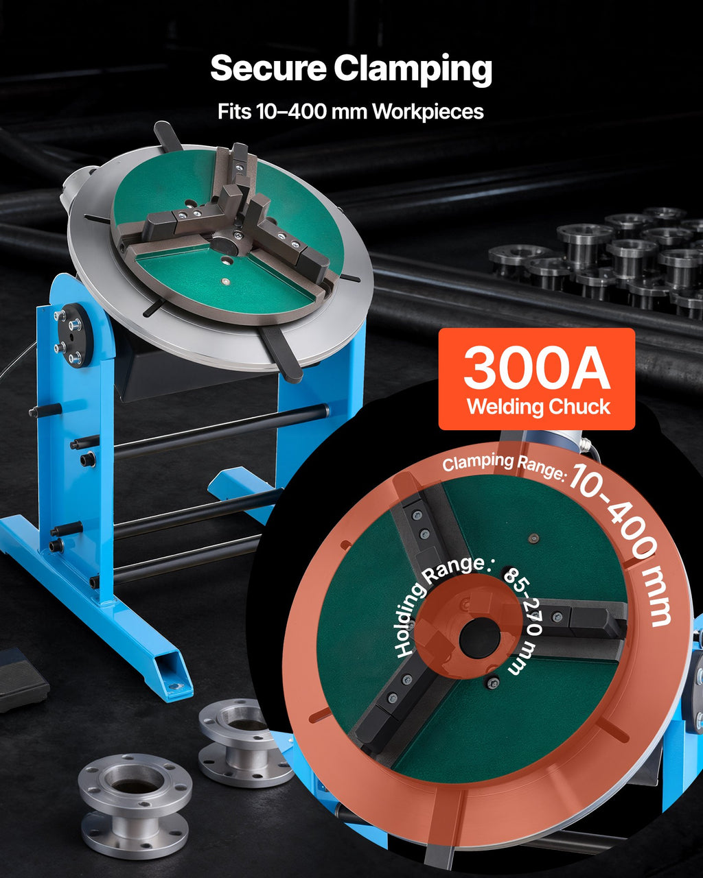 Rotacinis suvirinimo pozicionierius VEVOR CNC-100, 200 kg keliamoji galia