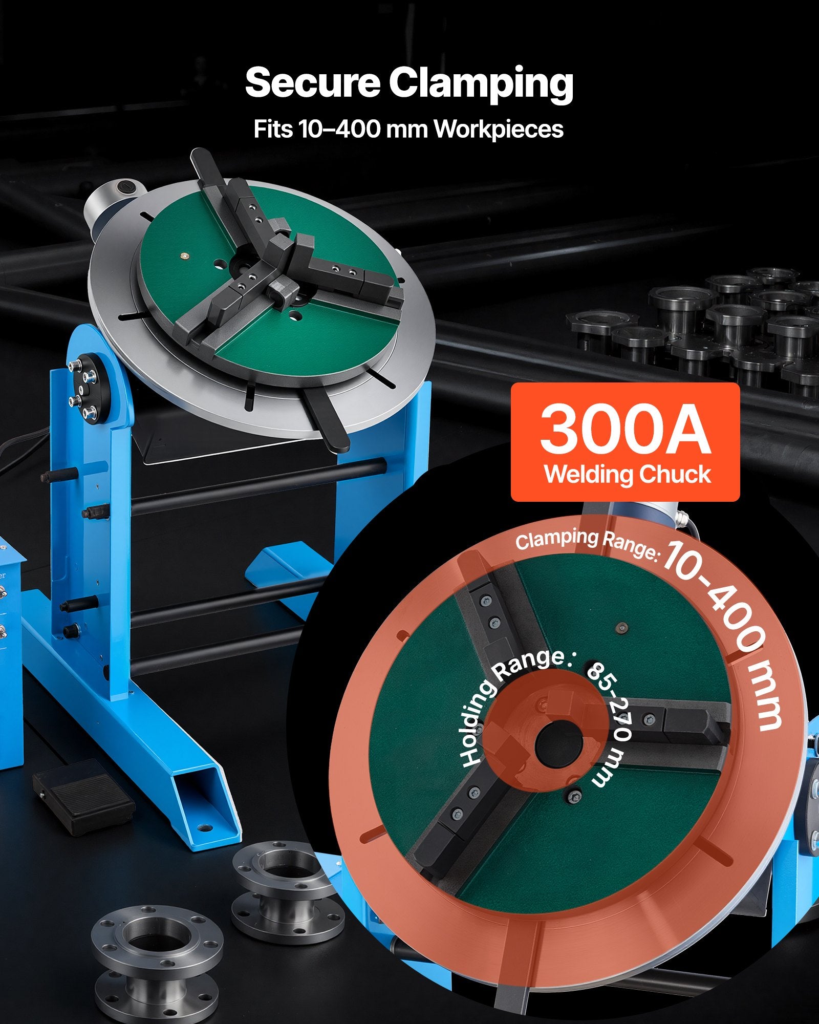 Rotacinis suvirinimo pozicionierius VEVOR HD-300, 300 kg keliamoji galia