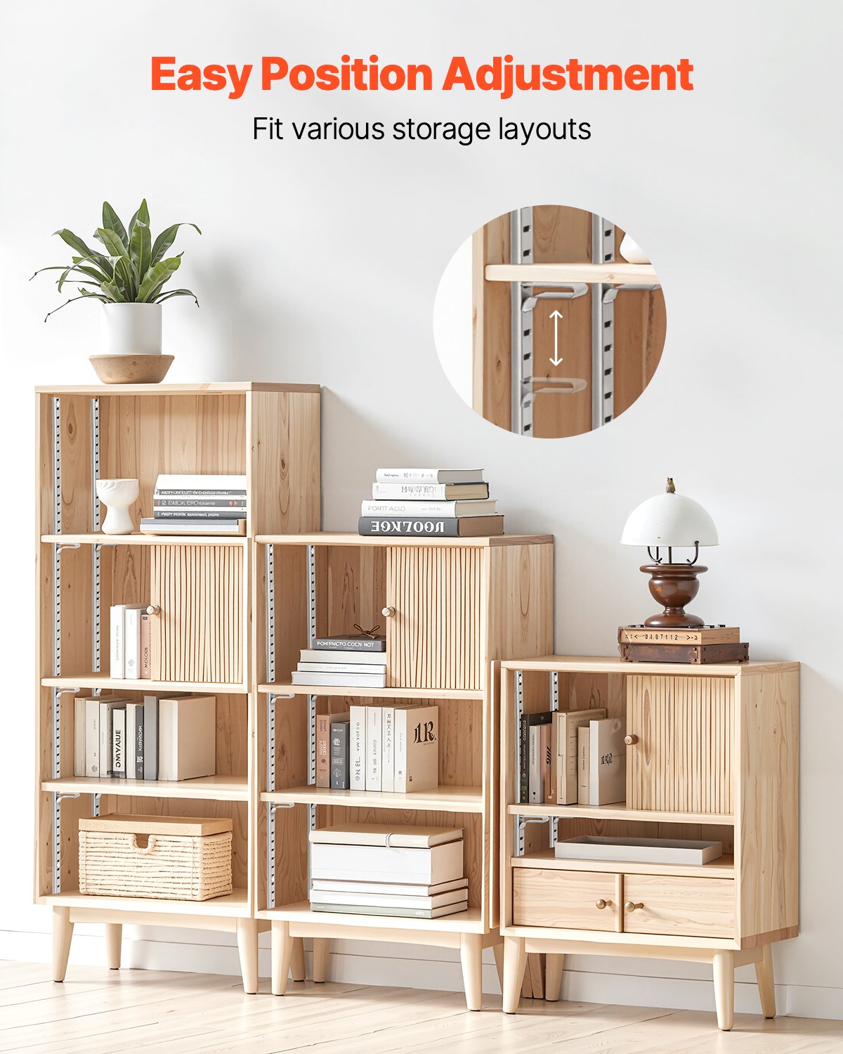 Lentynų laikikliai (pilasteriai) VEVOR GD01, 923 mm ilgio