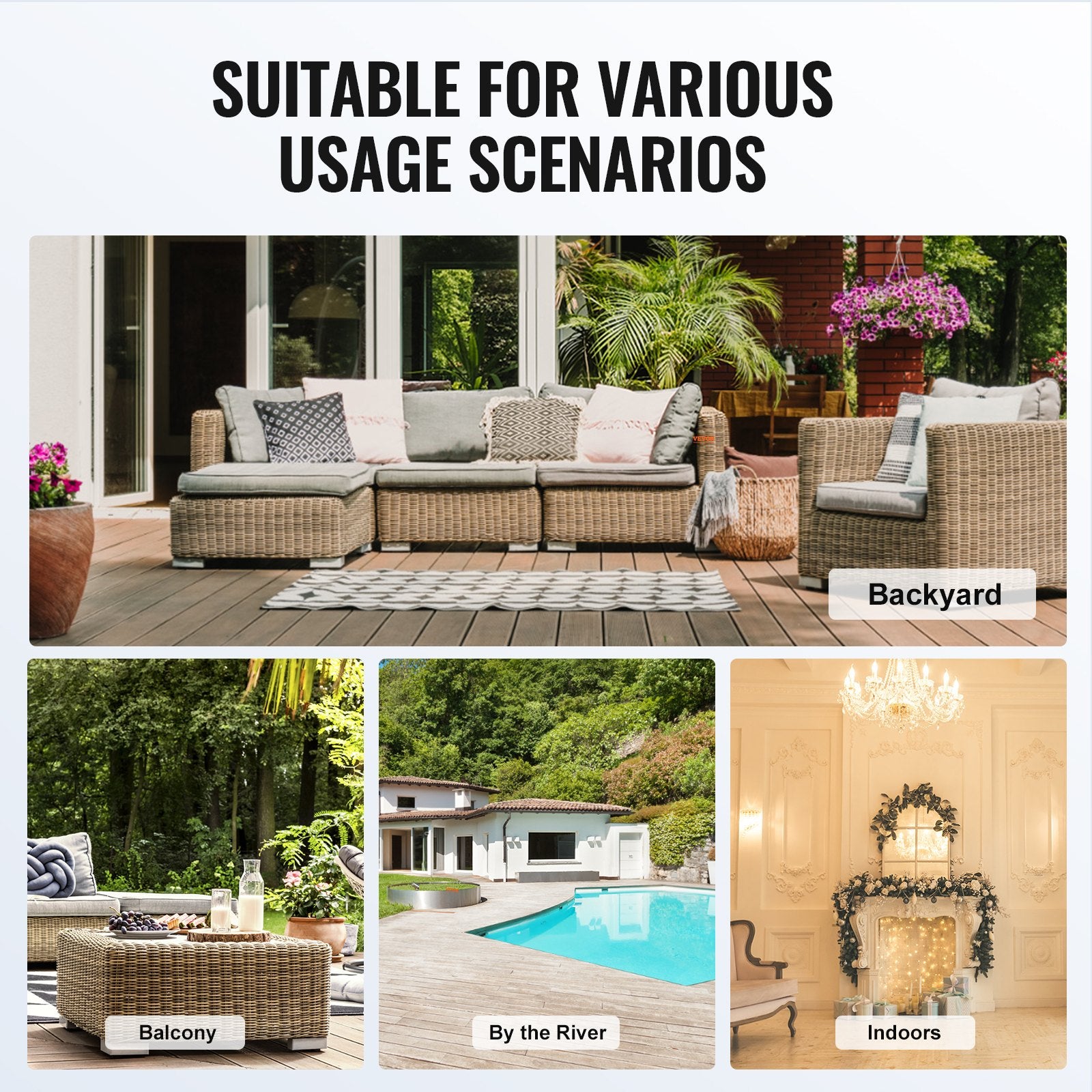 Lauko židinio apsauga nuo vėjo VEVOR VV-FPWG-Y-17*6, 435 x 170 mm