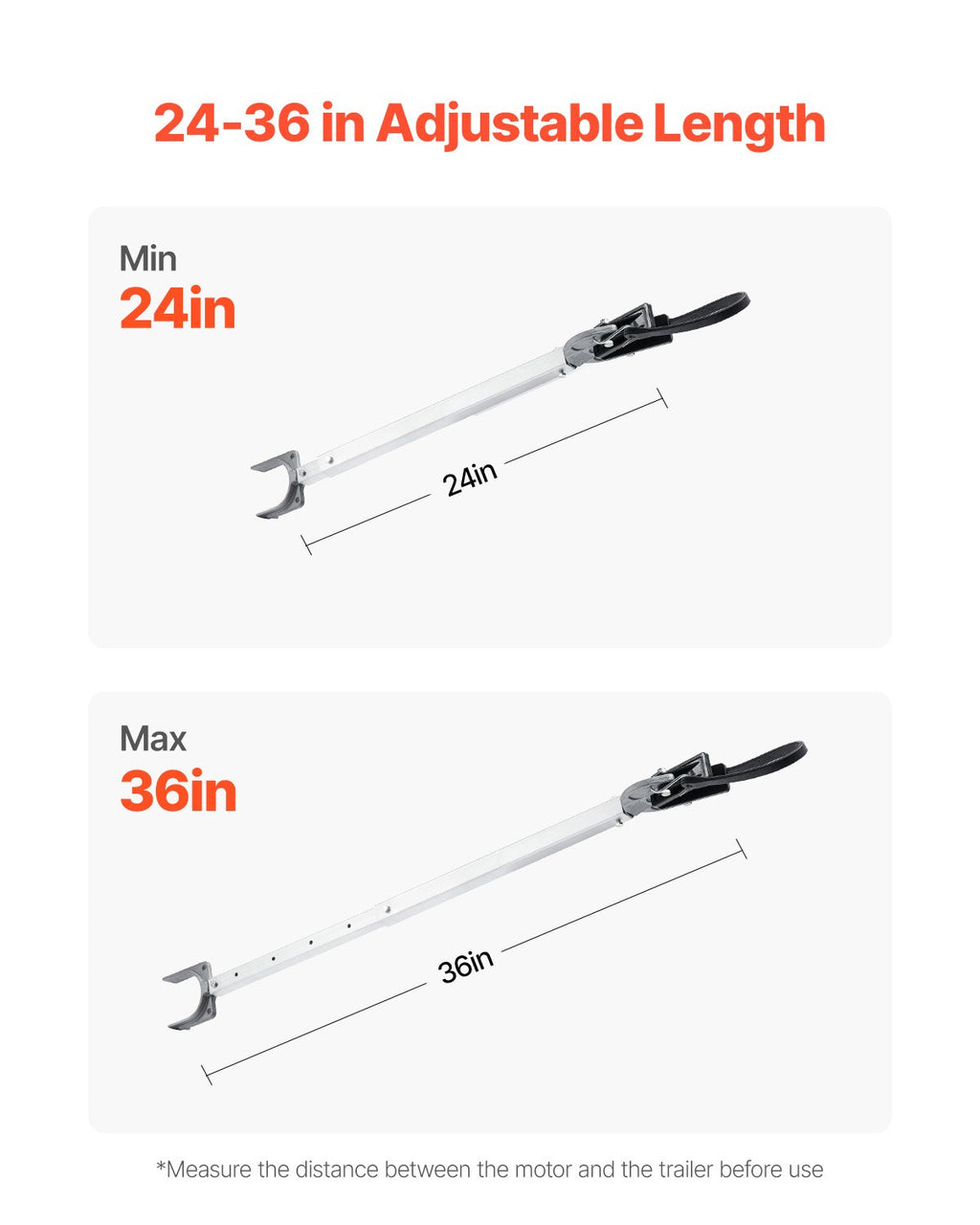 Valties variklio atrama VEVOR XC2047, 61–91 cm reguliuojamas ilgis
