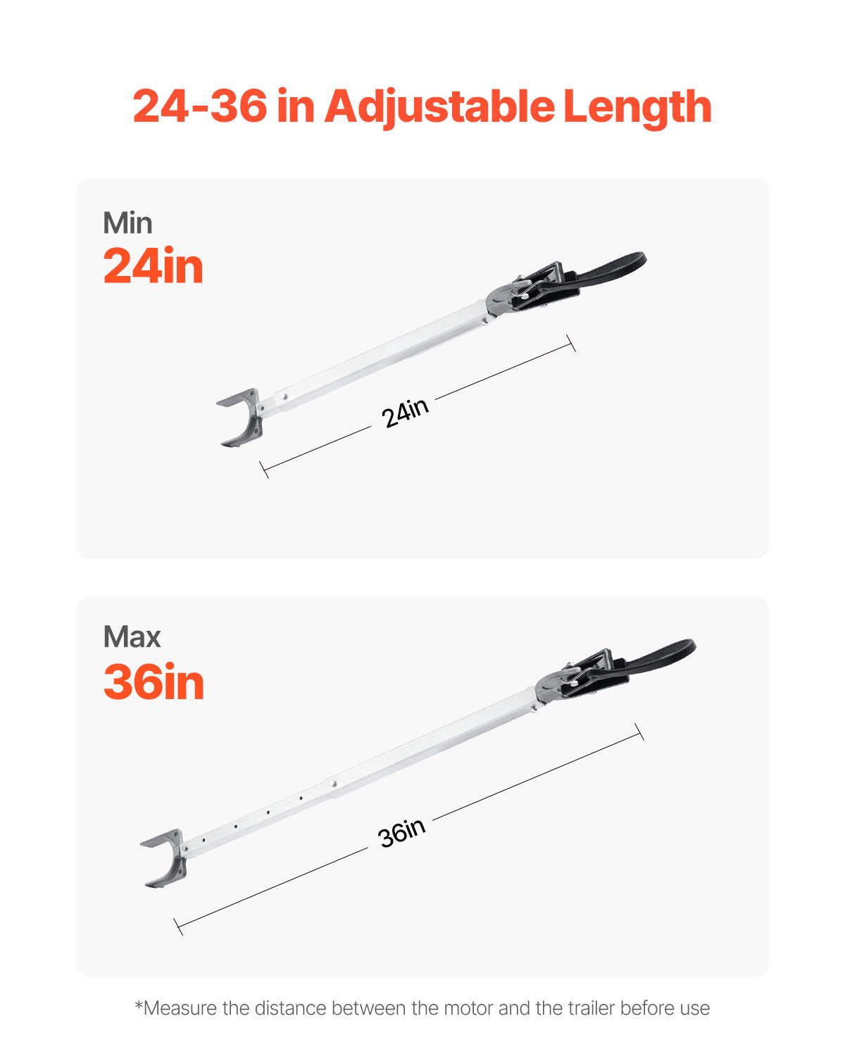 Valties variklio atrama VEVOR XC2047, 61–91 cm reguliuojamas ilgis