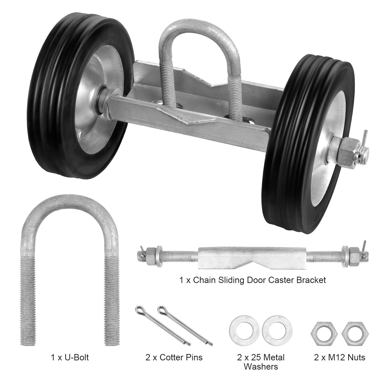 Stumdomų vartų ratukų rinkinys VEVOR SW6, 272 kg keliamoji galia