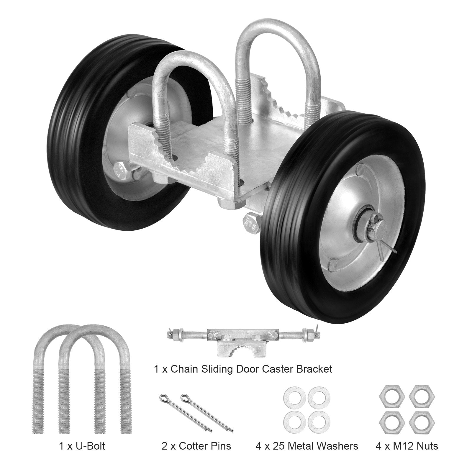 Stumdomų vartų ratukų rinkinys VEVOR DW6, 272 kg keliamoji galia