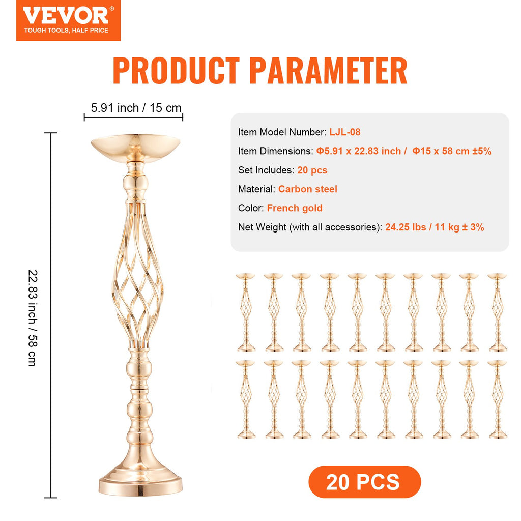 Vestuvinės gėlių vazos VEVOR LJL-08, 58 cm
