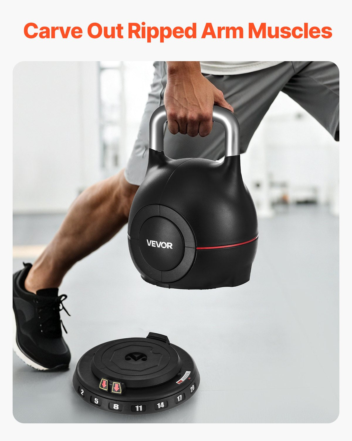 Reguliuojamas svarmuo (Kettlebell) VEVOR K002-EU, 2–20 kg