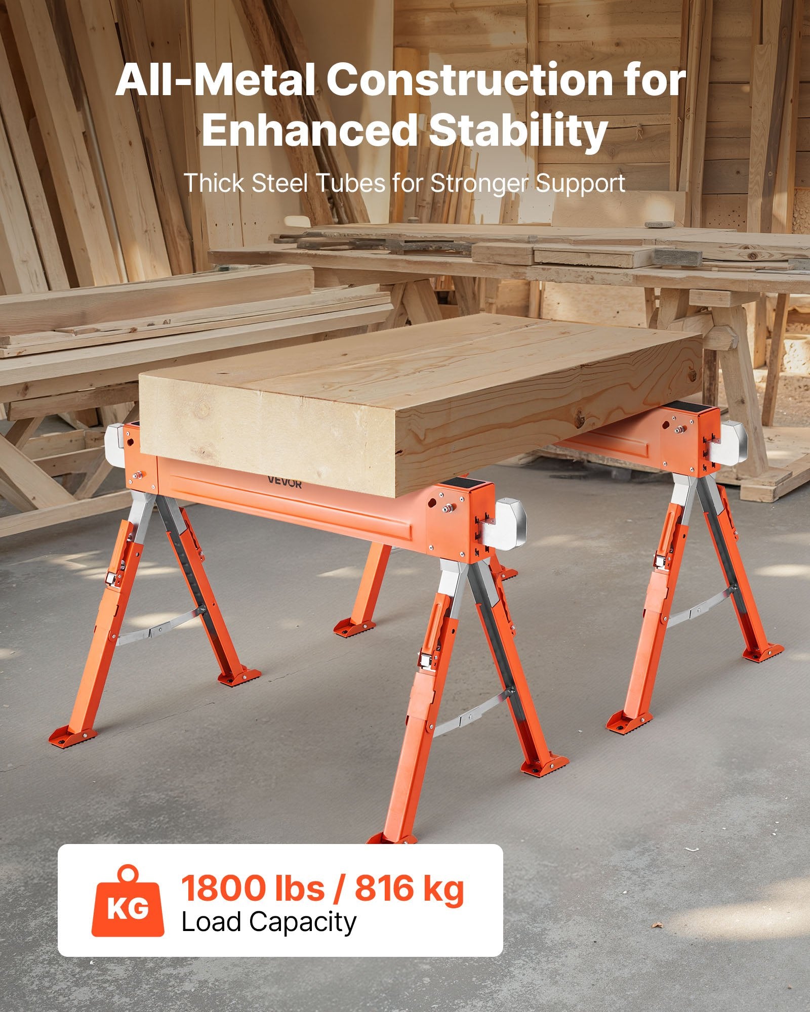 Sulankstomos darbastalio atramos VEVOR SL-T010, 816,5 kg keliamoji galia