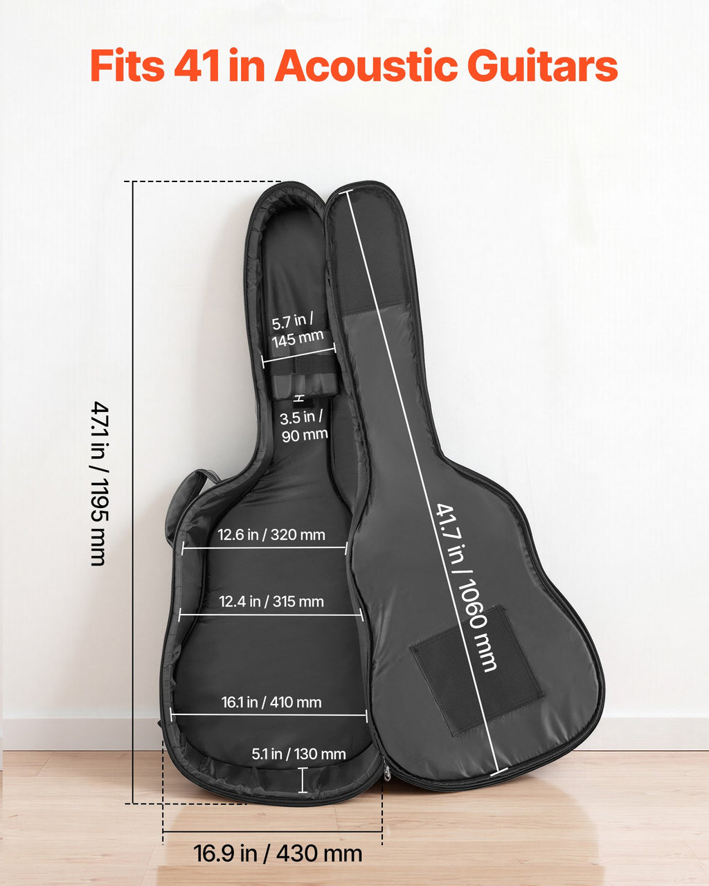 Akustinės gitaros dėklas VEVOR 41-Guitar Box, 1195 mm
