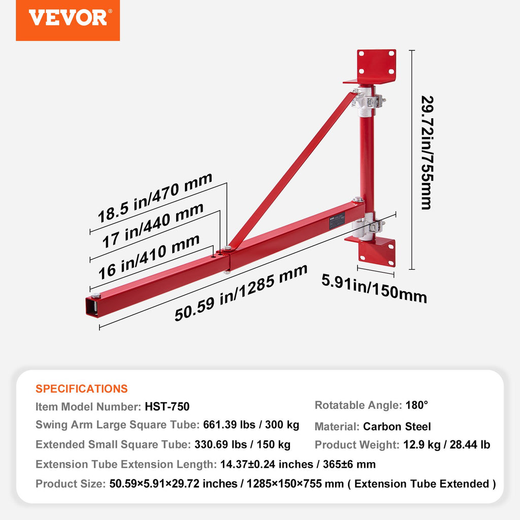 Elektrinės gervės laikiklis VEVOR HST-750, 300 kg