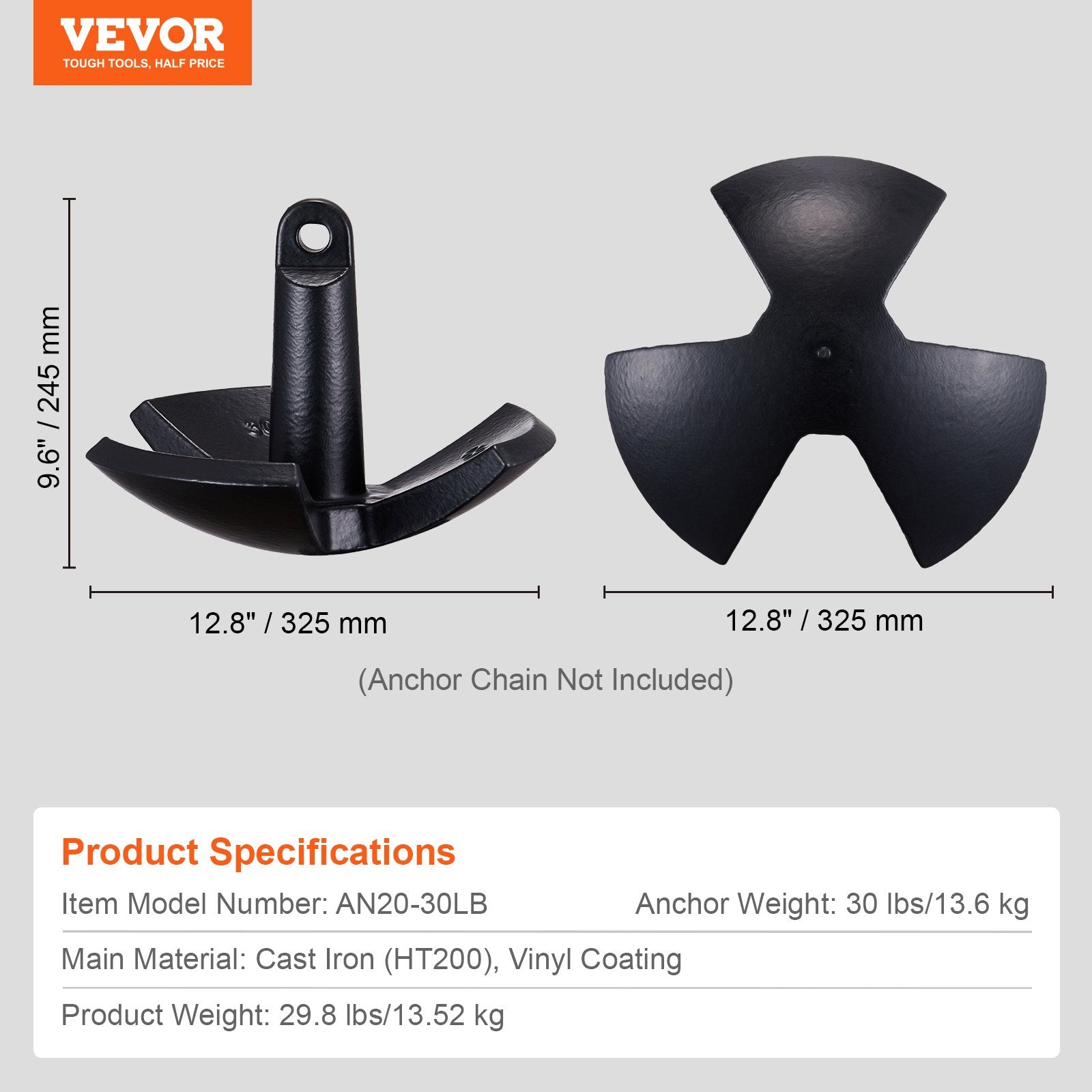 Upių inkaras VEVOR AN20-30LB, 13,6 kg