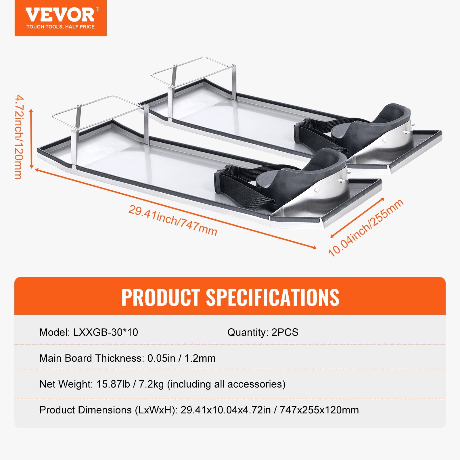 Betono lyginimo slidės VEVOR LXXGB-30*10, 75 x 25 cm