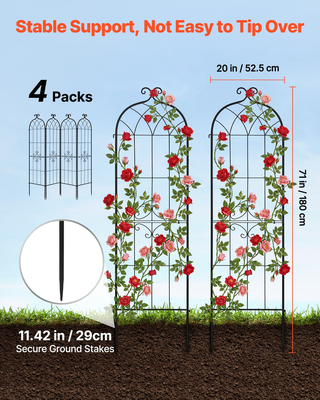 Sodo atrama augalams VEVOR EKHPJ180-4, 180 x 52,5 cm, 4 vnt.