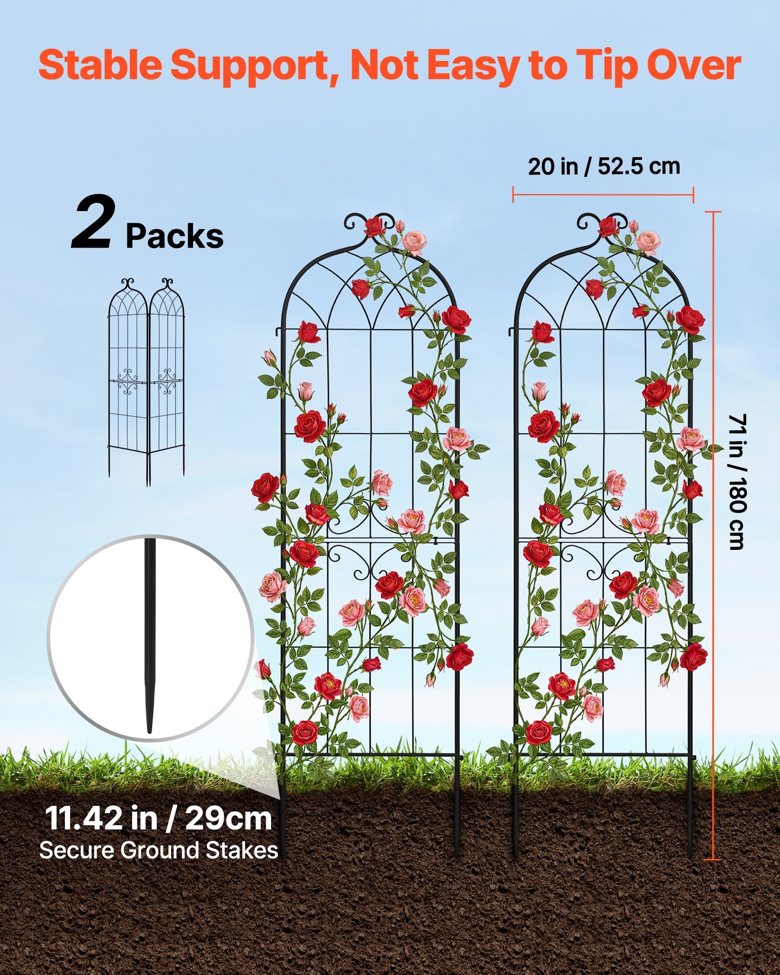 Sodo atrama augalams VEVOR EKHPJ180-2, 180 x 52,5 cm, 2 vnt.