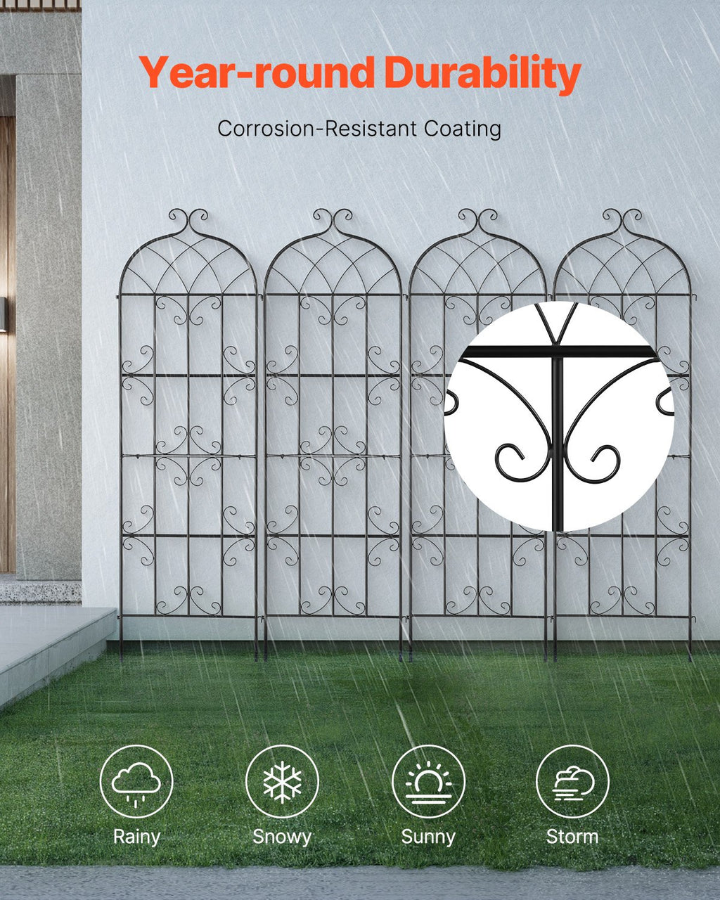 Sodo grotelės vijokliniams augalams VEVOR TFHPJ51180-4, 180 x 51 cm, 4 vnt.