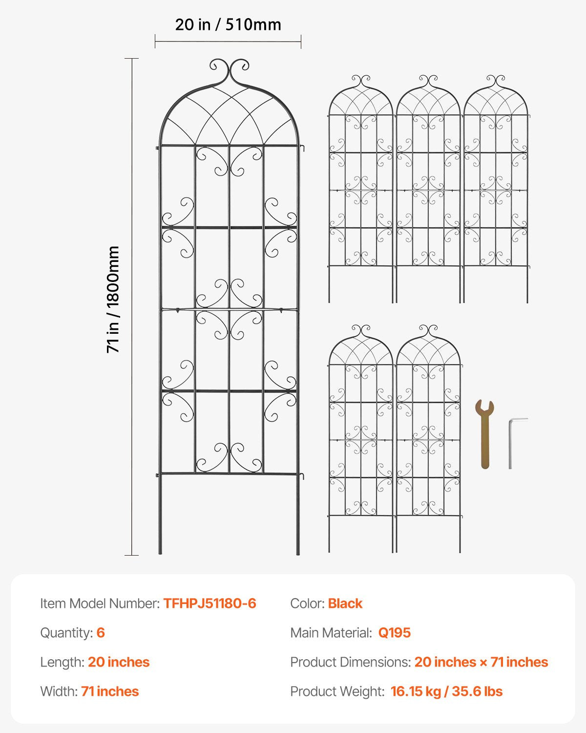 Sodo atrama vijokliniams augalams VEVOR TFHPJ51180-6, 180 x 51 cm