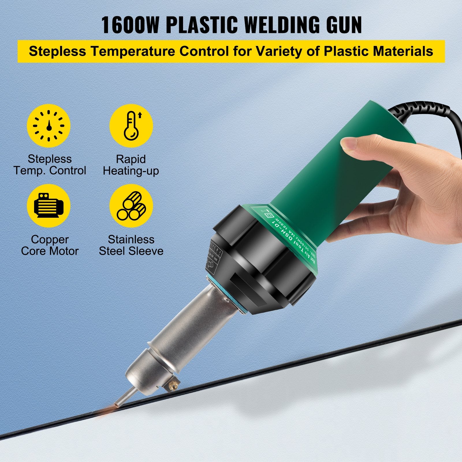 Stogo dangos suvirinimo aparatas VEVOR VV-PWG-A06-02, 1600W