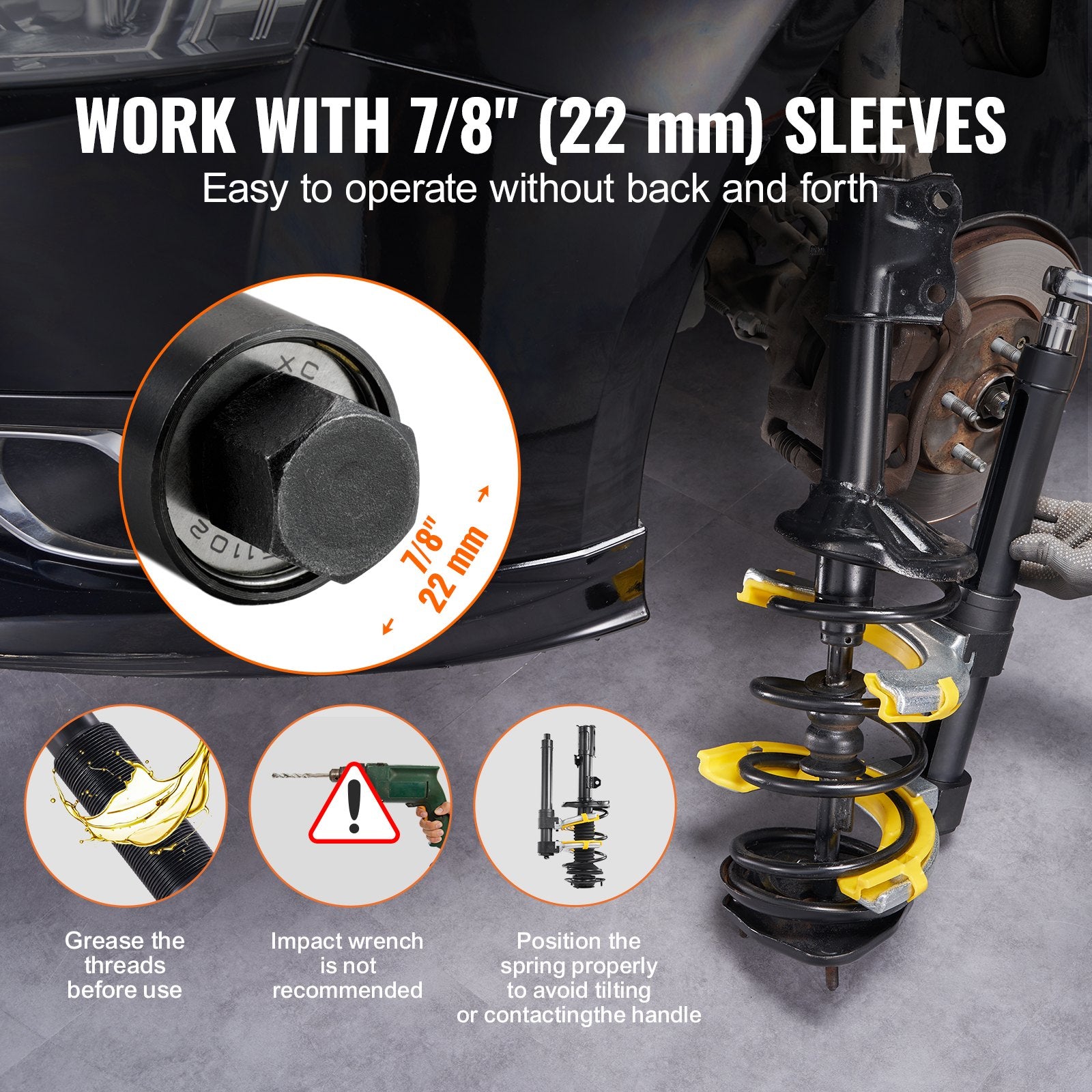 Amortizatorių spyruoklių suspaudėjų rinkinys VEVOR XC4027A, 4500 kg