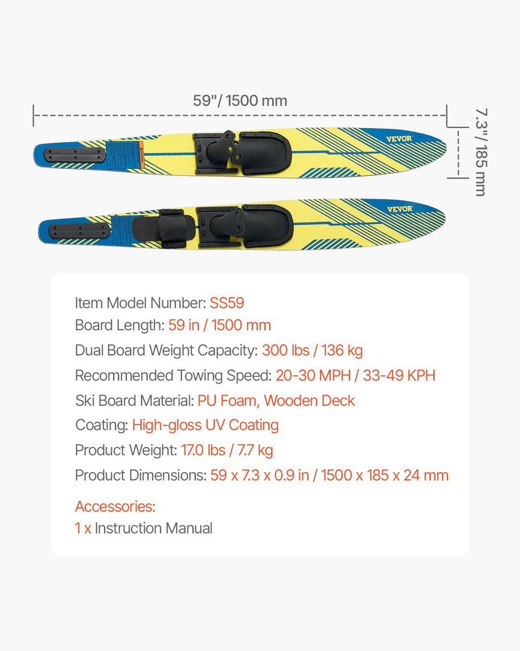 Vandens slidės VEVOR SS59, 150 cm