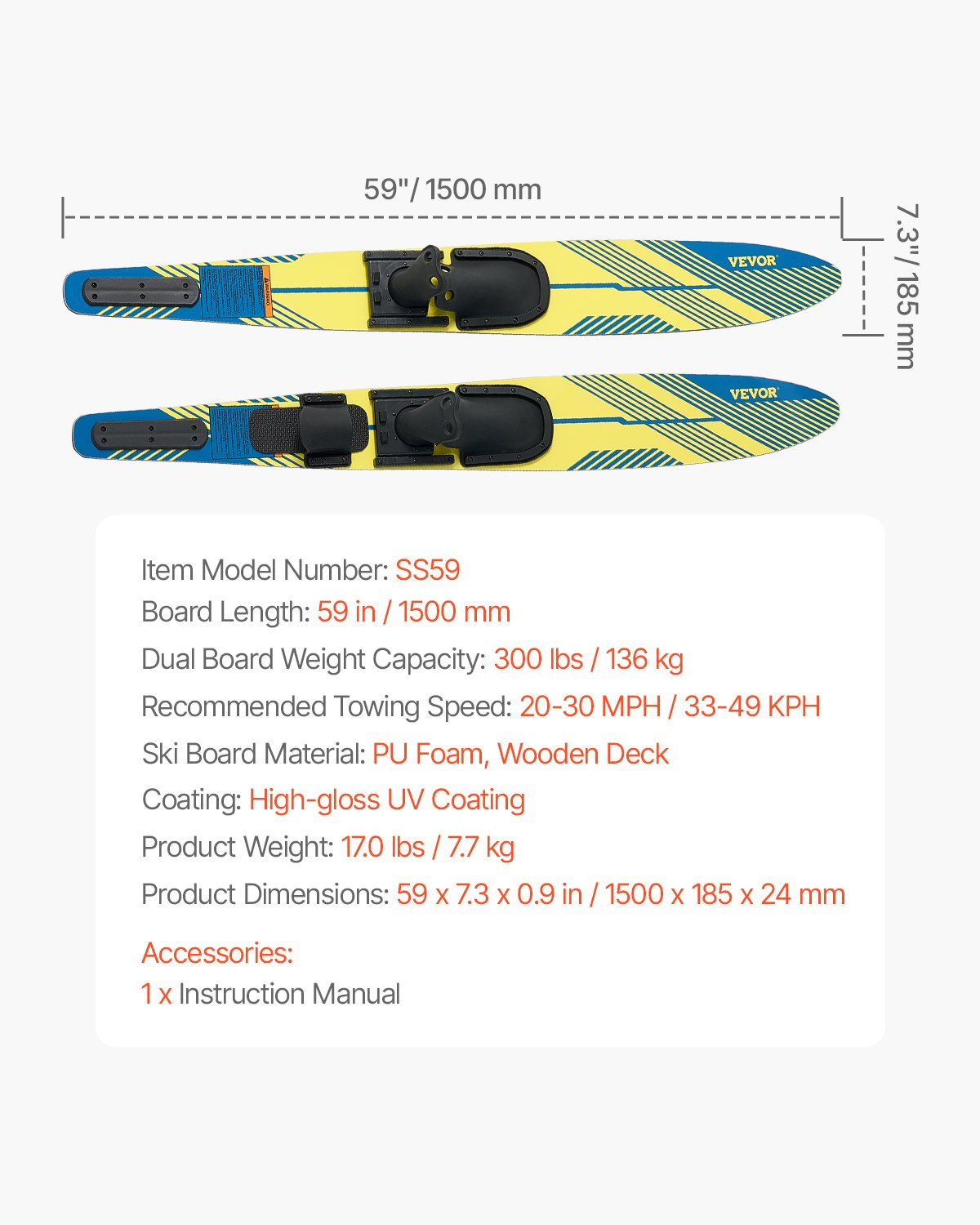 Vandens slidės VEVOR SS59, 150 cm
