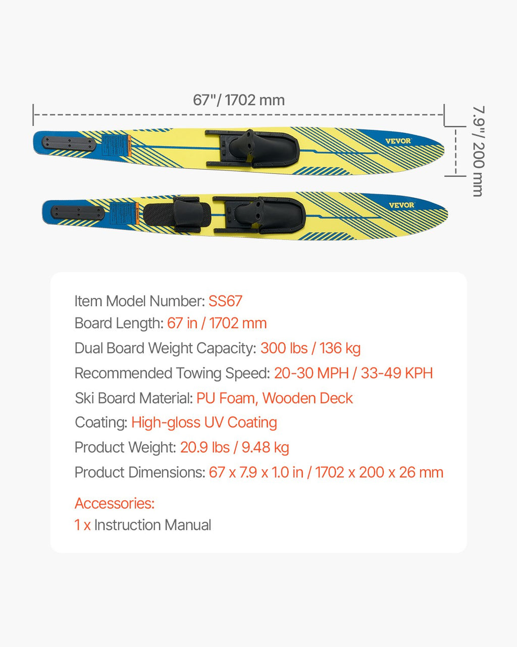 Vandens slidės VEVOR SS67, 170,2 cm