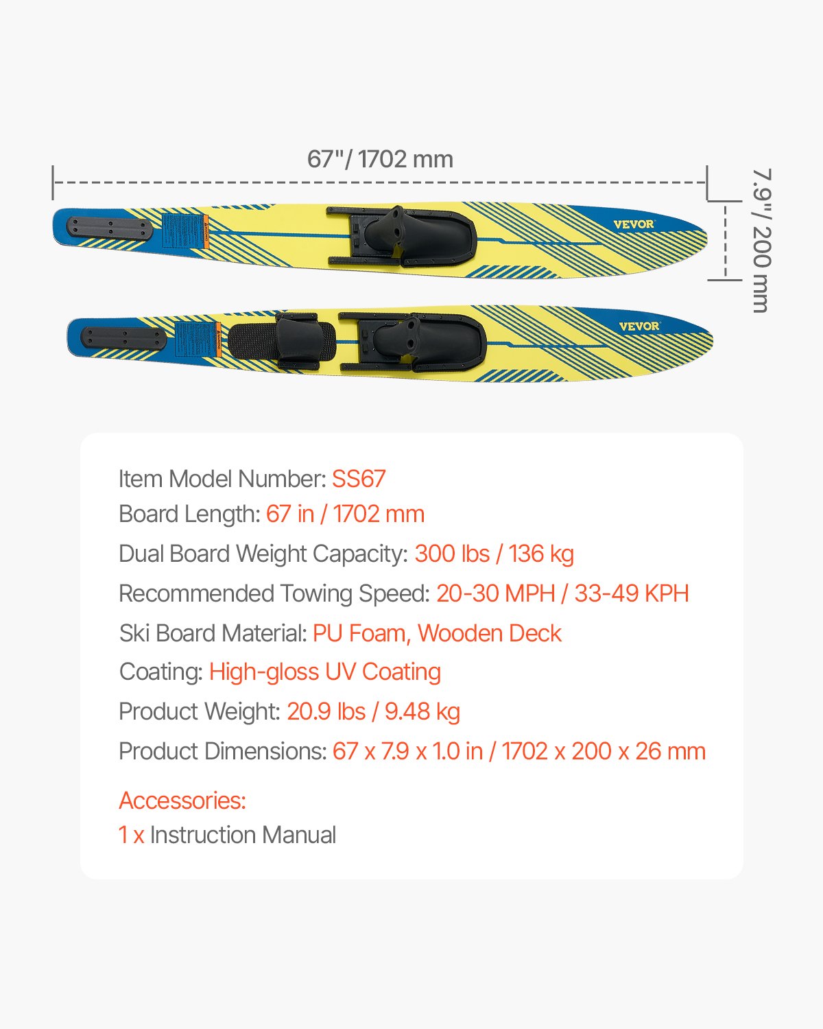 Vandens slidės VEVOR SS67, 170,2 cm
