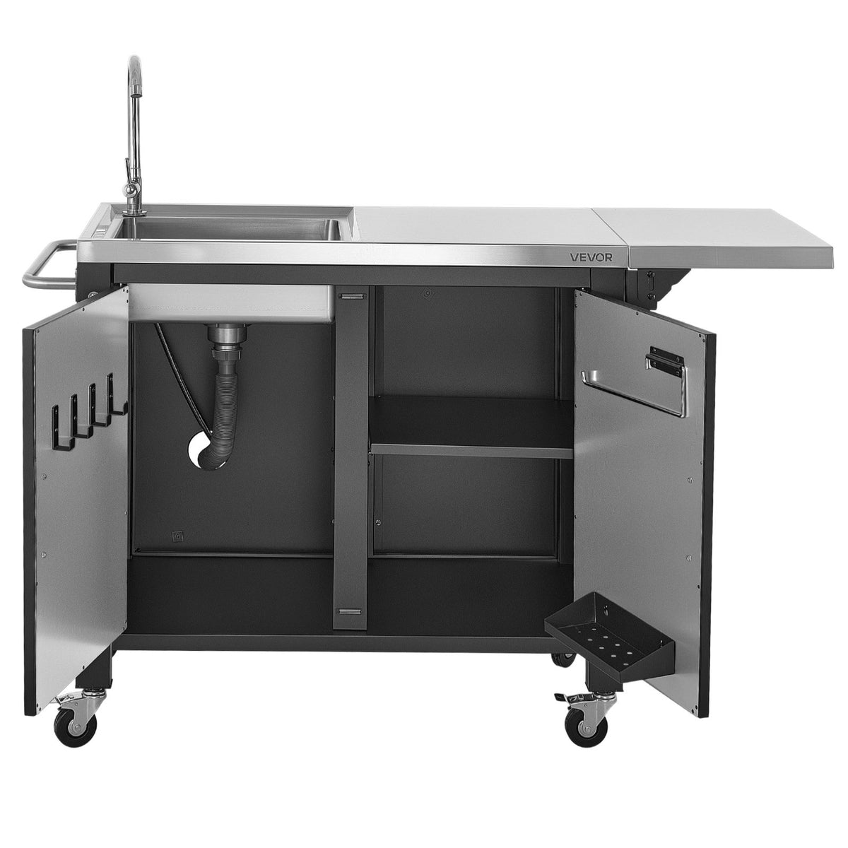 Lauko kepsninės vežimėlis VEVOR kN-C605, 132 cm