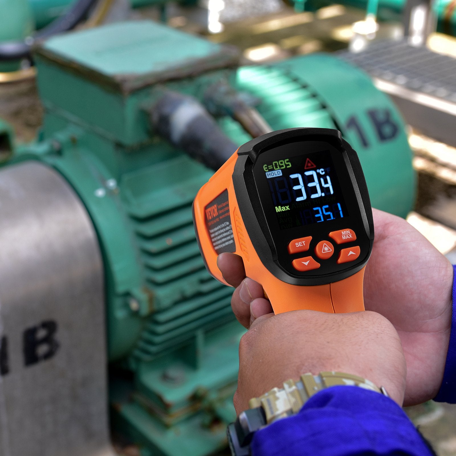 Infraraudonųjų spindulių termometras VEVOR IR05, nuo -40°C iki 1500°C
