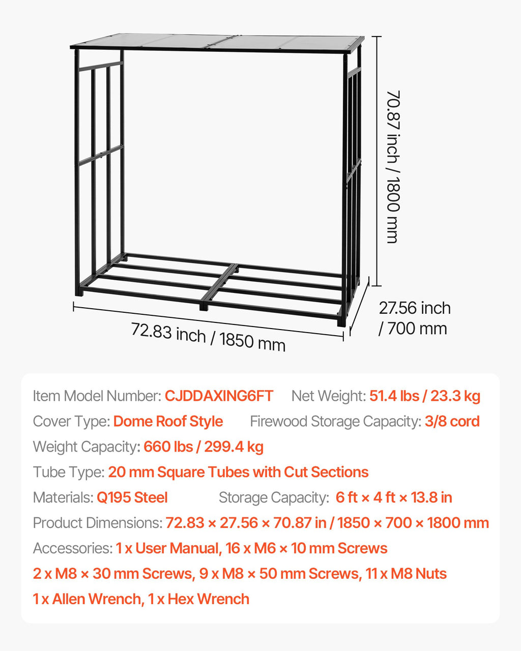 Malkinė VEVOR CJDDAXING6FT, 1,85 m ilgio
