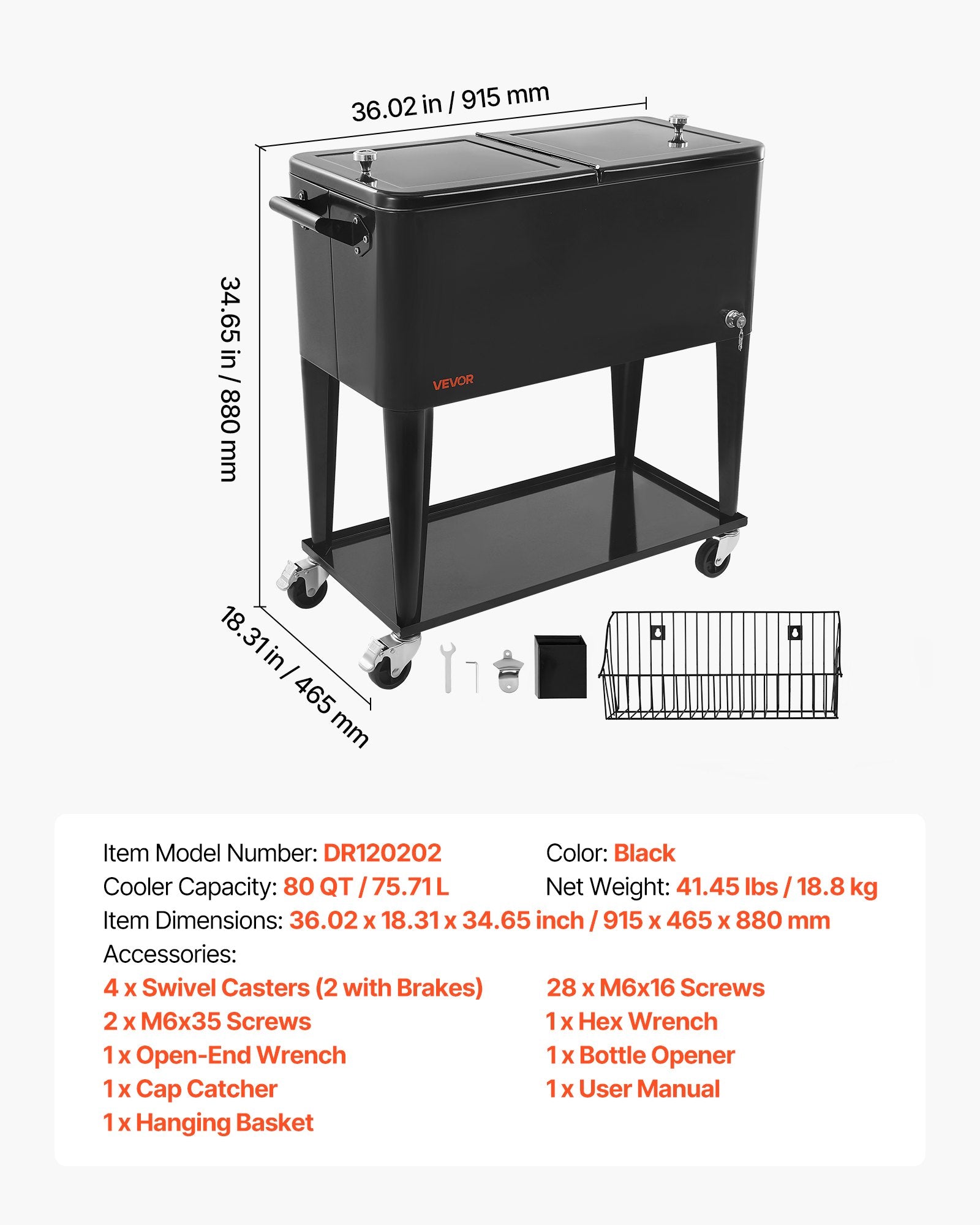 Mobili gėrimų šaldymo dėžė VEVOR DR120202, 75,7 l talpa