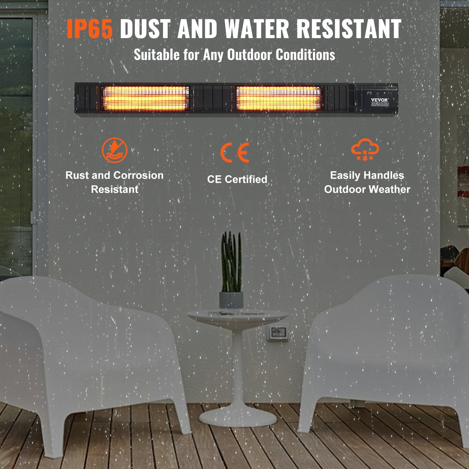 Infraraudonųjų spindulių šildytuvas VEVOR T17-GR30B, 3000W
